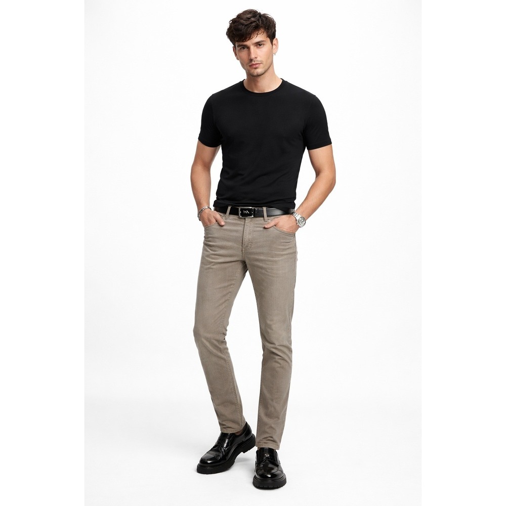 Alberto Pipe Regular Slim Fit‎ Jeans Mens 36x32 Tan Brown Coloured Denim Pants